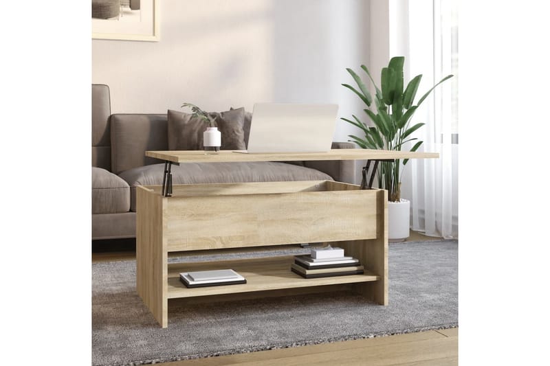 beBasic sofabord 80x50x40 cm konstrueret træ sonoma-eg - Brun - Lampebord - Bakkebord & små borde