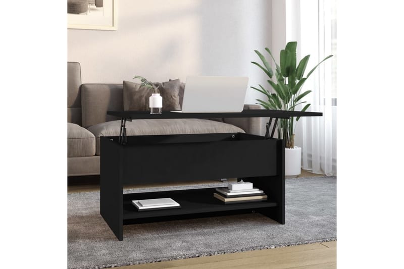 beBasic sofabord 80x50x40 cm konstrueret træ sort - Sort - Møbler - Borde - Aflastningsbord - Lampebord