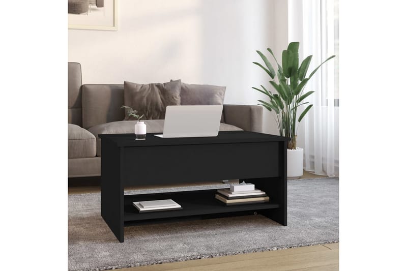 beBasic sofabord 80x50x40 cm konstrueret træ sort - Sort - Møbler - Borde - Aflastningsbord - Lampebord