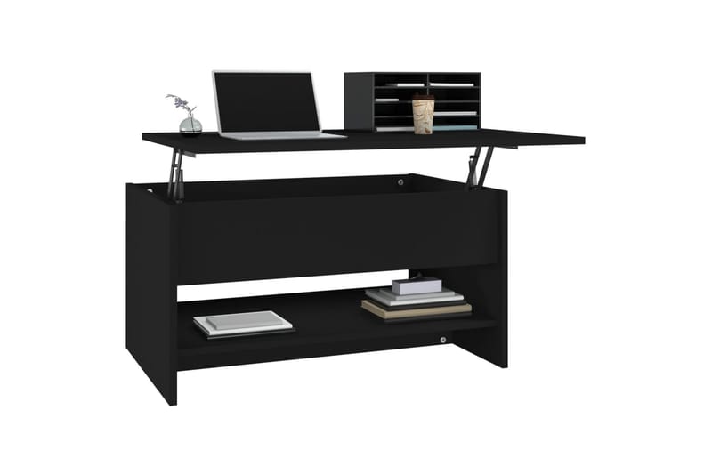 beBasic sofabord 80x50x40 cm konstrueret træ sort - Sort - Møbler - Borde - Aflastningsbord - Lampebord