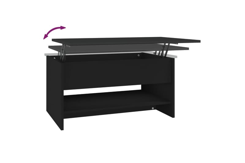 beBasic sofabord 80x50x40 cm konstrueret træ sort - Sort - Møbler - Borde - Aflastningsbord - Lampebord