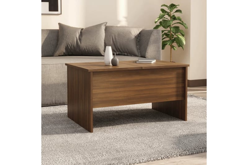 beBasic sofabord 80x50x42,5 cm konstrueret træ brun egetræsfarve - Brun - Lampebord - Bakkebord & små borde