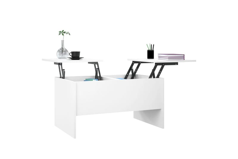 beBasic sofabord 80x50x42,5 cm konstrueret træ hvid - Hvid - Lampebord - Bakkebord & små borde