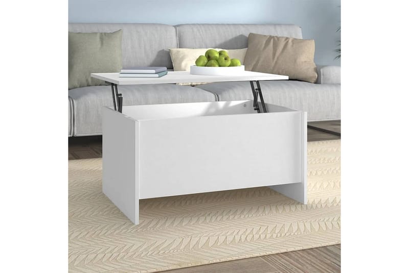 beBasic sofabord 80x55,5x41,5 cm konstrueret træ hvid - Hvid - Lampebord - Bakkebord & små borde