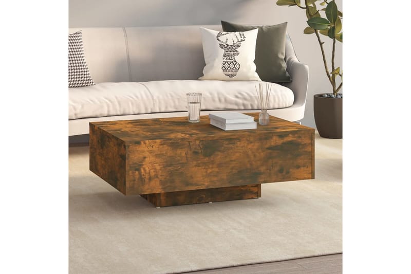 beBasic sofabord 85x55x31 cm konstrueret træ røget egetræsfarve - Brun - Lampebord - Bakkebord & små borde