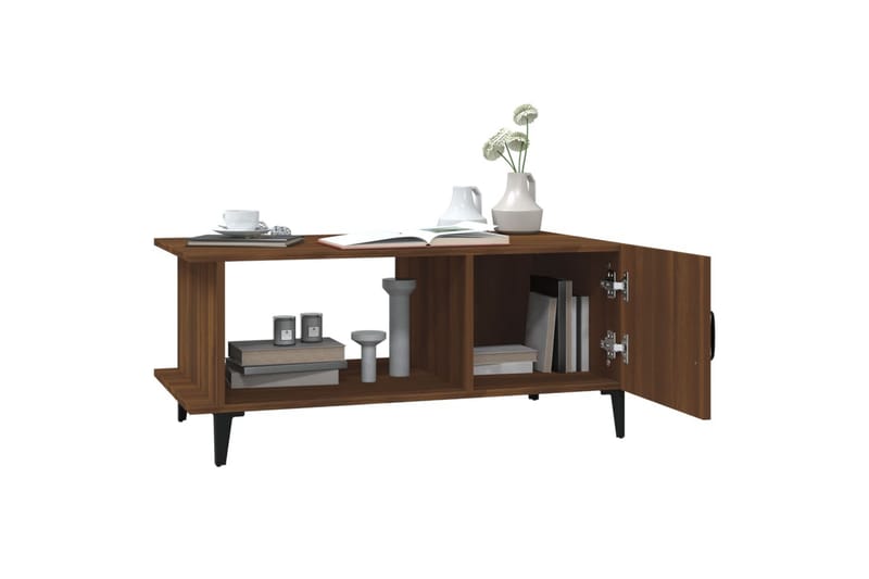 beBasic sofabord 90x50x40 cm konstrueret træ brun egetræsfarve - Brun - Møbler - Borde - Aflastningsbord - Lampebord