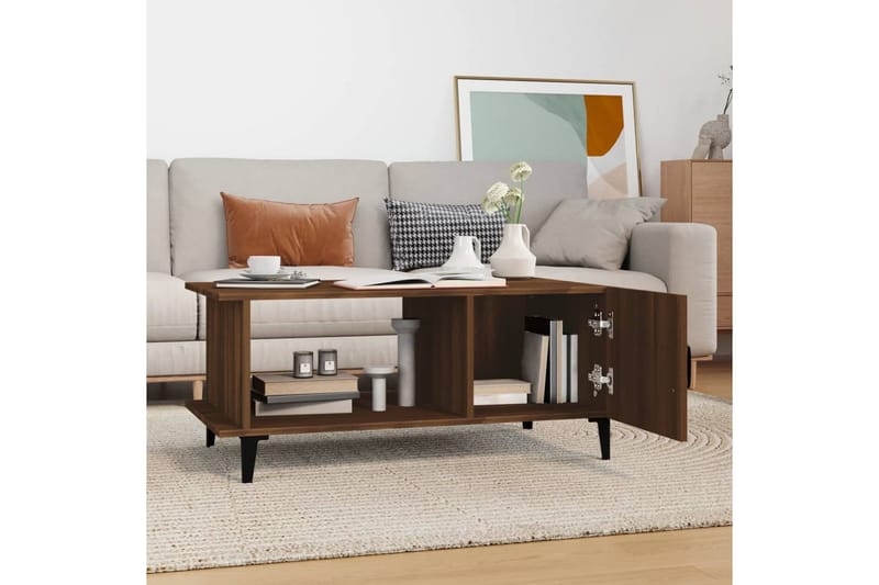 beBasic sofabord 90x50x40 cm konstrueret træ brun egetræsfarve - Brun - Lampebord - Bakkebord & små borde