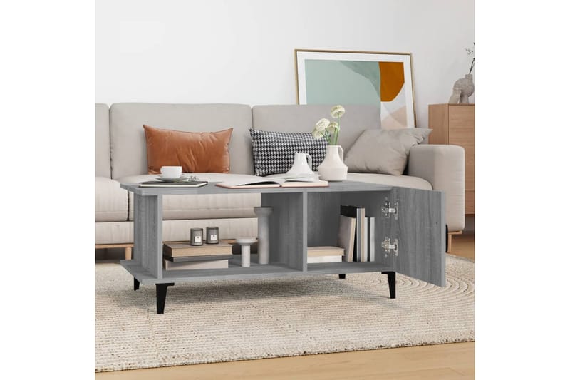 beBasic sofabord 90x50x40 cm konstrueret træ grå sonoma-eg - GrÃ¥ - Lampebord - Bakkebord & små borde