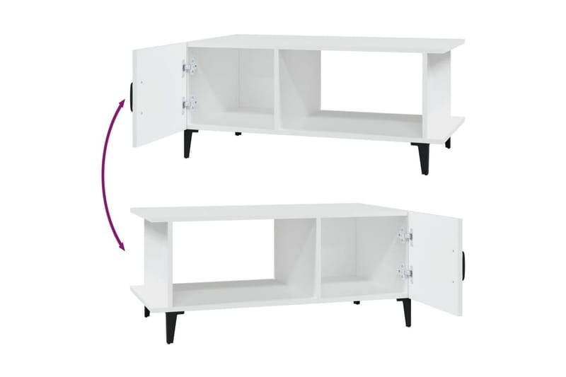 beBasic sofabord 90x50x40 cm konstrueret træ hvid - Hvid - Møbler - Borde - Aflastningsbord - Lampebord
