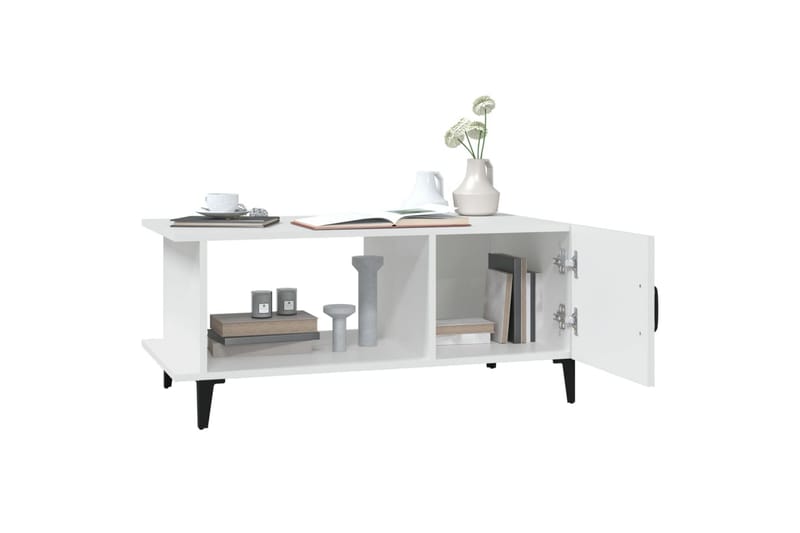 beBasic sofabord 90x50x40 cm konstrueret træ hvid - Hvid - Møbler - Borde - Aflastningsbord - Lampebord