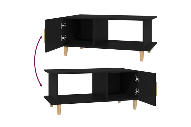 beBasic sofabord 90x50x40 cm konstrueret træ sort - Sort - Møbler - Borde - Aflastningsbord - Lampebord