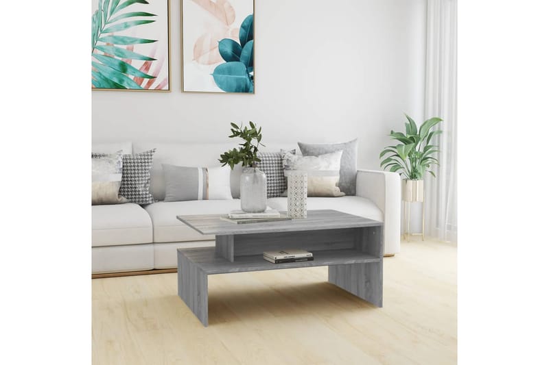 beBasic sofabord 90x60x42,5 cm konstrueret træ grå sonoma-eg - GrÃ¥ - Lampebord - Bakkebord & små borde