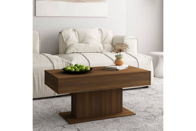 beBasic sofabord 96x50x45 cm konstrueret træ brun egetræsfarve - Brun - Møbler - Borde - Aflastningsbord - Lampebord