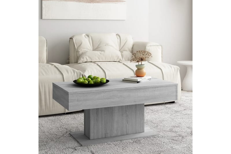 beBasic sofabord 96x50x45 cm konstrueret træ grå sonoma-eg - GrÃ¥ - Møbler - Borde - Aflastningsbord - Lampebord