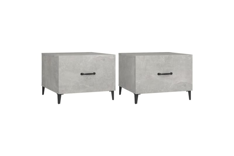 beBasic sofabord med metalben 2 stk. 50x50x40 cm betongrå - Gr�Ã¥ - Lampebord - Bakkebord & små borde