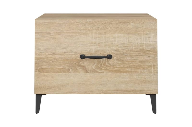 beBasic sofabord med metalben 2 stk. 50x50x40 cm sonoma-eg - Brun - Møbler - Borde - Aflastningsbord - Lampebord