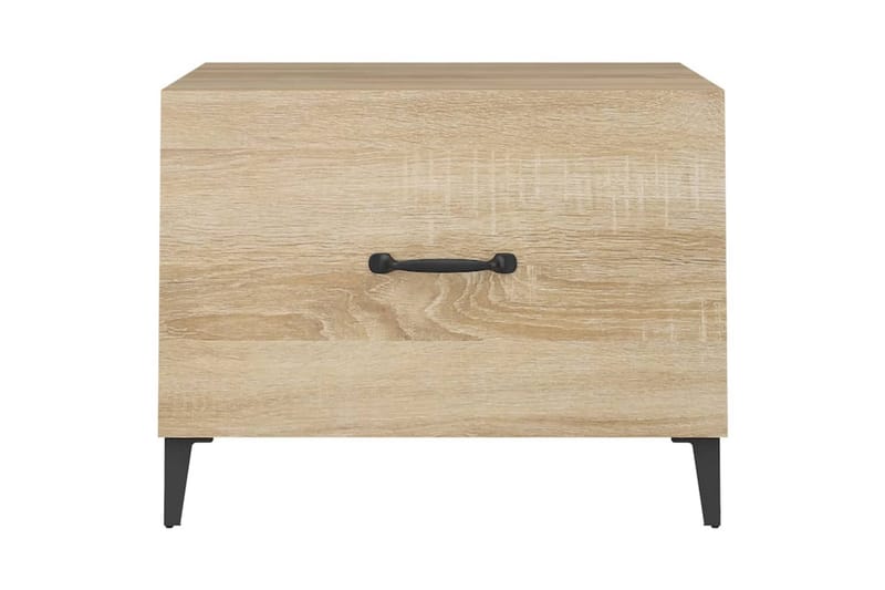 beBasic sofabord med metalben 2 stk. 50x50x40 cm sonoma-eg - Brun - Lampebord - Bakkebord & små borde