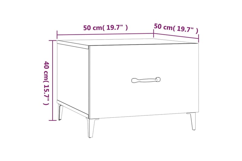 beBasic sofabord med metalben 2 stk. 50x50x40 cm sort - Sort - Møbler - Borde - Aflastningsbord - Lampebord