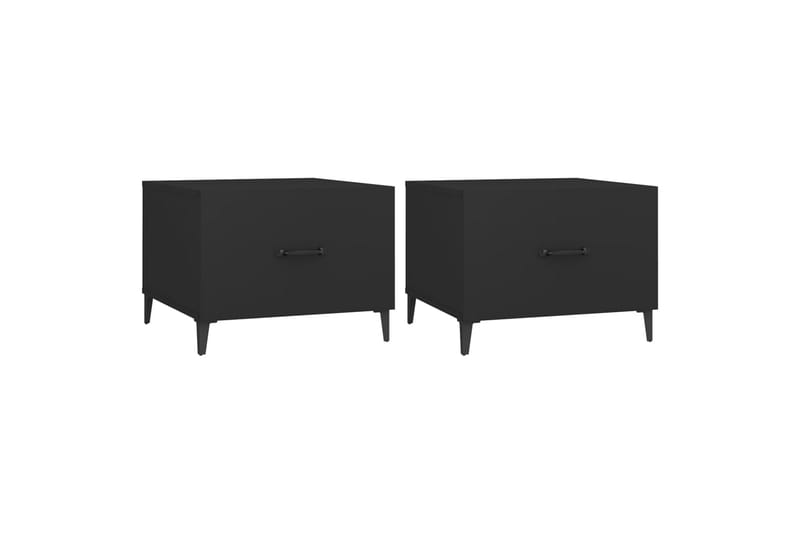 beBasic sofabord med metalben 2 stk. 50x50x40 cm sort - Sort - Møbler - Borde - Aflastningsbord - Lampebord