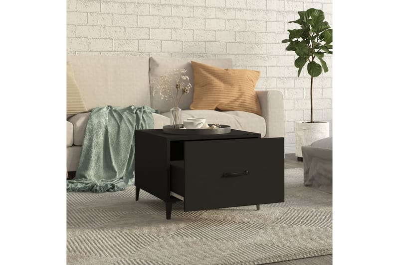 beBasic sofabord med metalben 2 stk. 50x50x40 cm sort - Sort - Møbler - Borde - Aflastningsbord - Lampebord