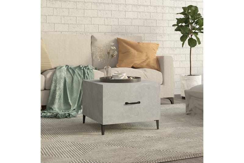 beBasic sofabord med metalben 50x50x40 cm betongrå - GrÃ¥ - Lampebord - Bakkebord & små borde
