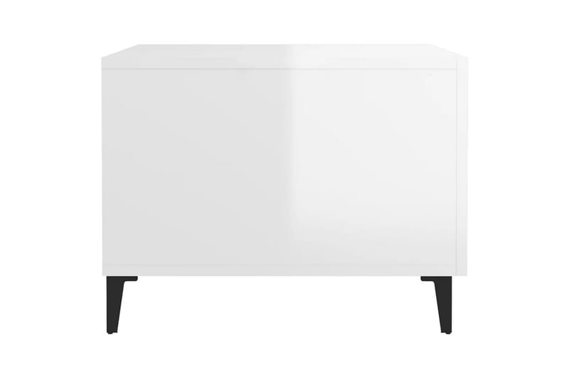 beBasic sofabord med metalben 50x50x40 cm hvid højglans - Hvid - Lampebord - Bakkebord & små borde
