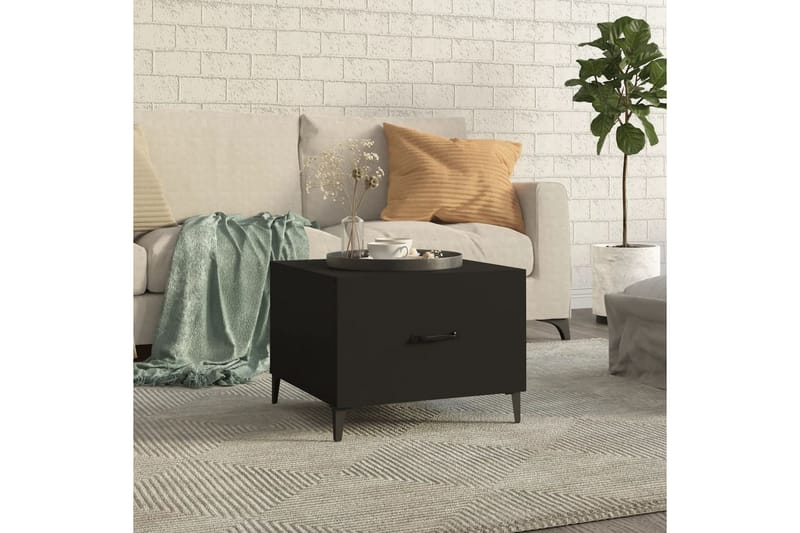 beBasic sofabord med metalben 50x50x40 cm sort - Sort - Lampebord - Bakkebord & små borde
