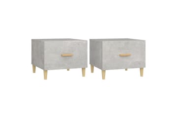 beBasic sofaborde 2 stk. 50x50x40 cm konstrueret træ betongrå - GrÃ¥ - Møbler - Borde - Aflastningsbord - Lampebord