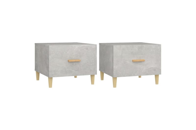beBasic sofaborde 2 stk. 50x50x40 cm konstrueret træ betongrå - GrÃ¥ - Møbler - Borde - Aflastningsbord - Lampebord
