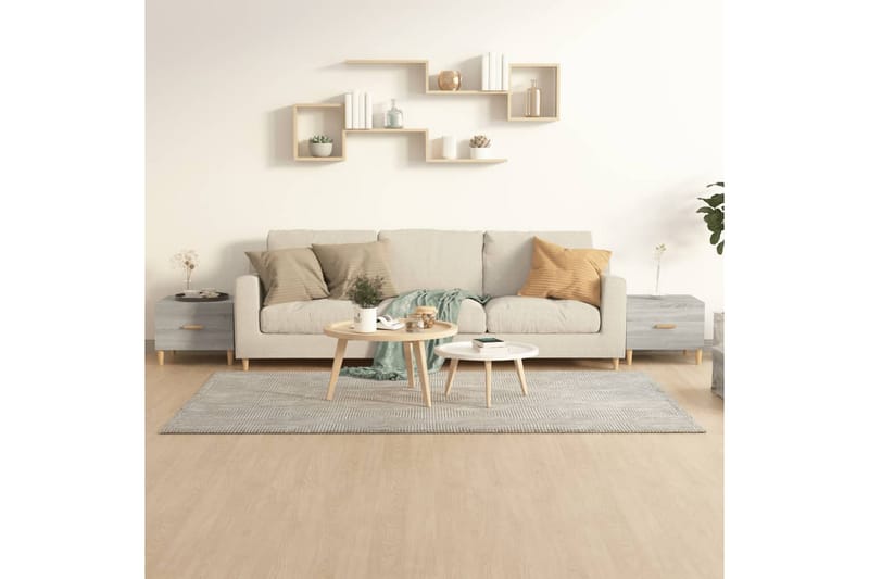 beBasic sofaborde 2 stk. 50x50x40 cm konstrueret træ grå sonoma-eg - GrÃ¥ - Møbler - Borde - Aflastningsbord - Lampebord