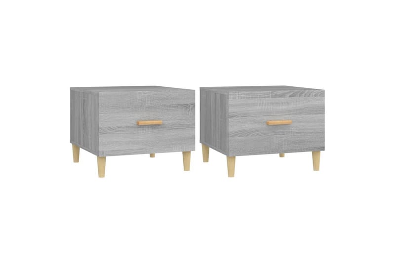 beBasic sofaborde 2 stk. 50x50x40 cm konstrueret træ grå sonoma-eg - GrÃ¥ - Møbler - Borde - Aflastningsbord - Lampebord
