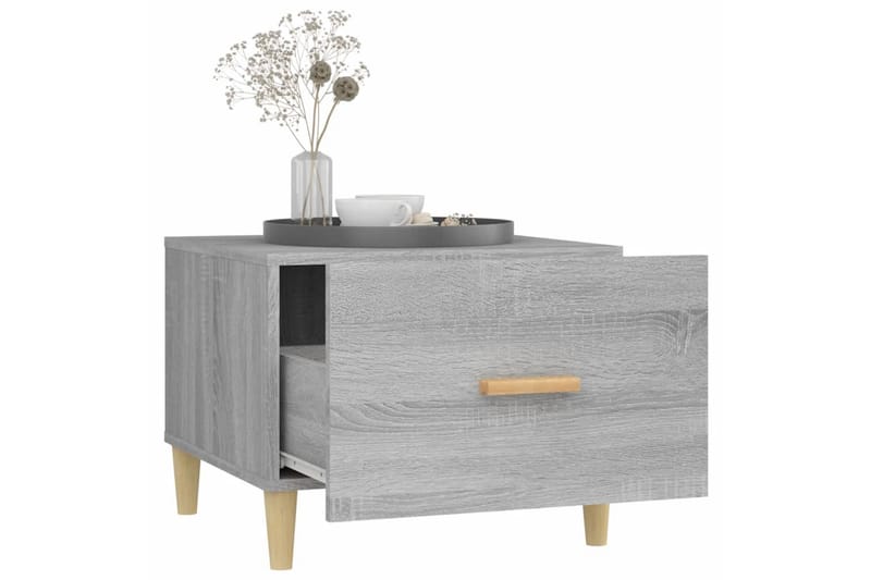 beBasic sofaborde 2 stk. 50x50x40 cm konstrueret træ grå sonoma-eg - GrÃ¥ - Møbler - Borde - Aflastningsbord - Lampebord