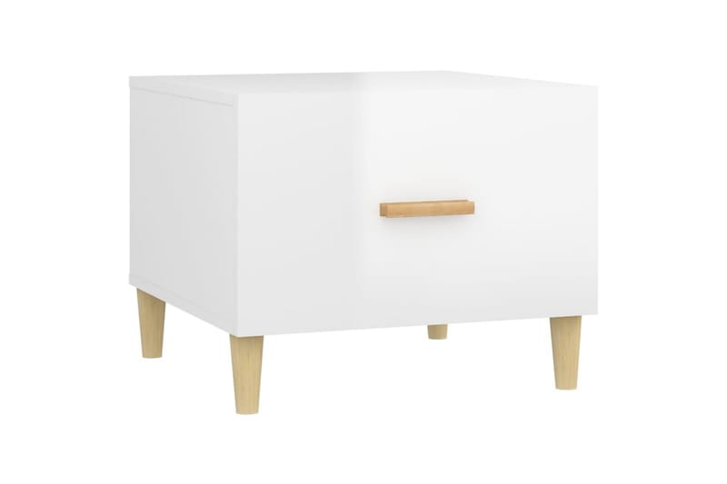 beBasic sofaborde 2 stk. 50x50x40 cm konstrueret træ hvid højglans - Hvid - Møbler - Borde - Aflastningsbord - Lampebord