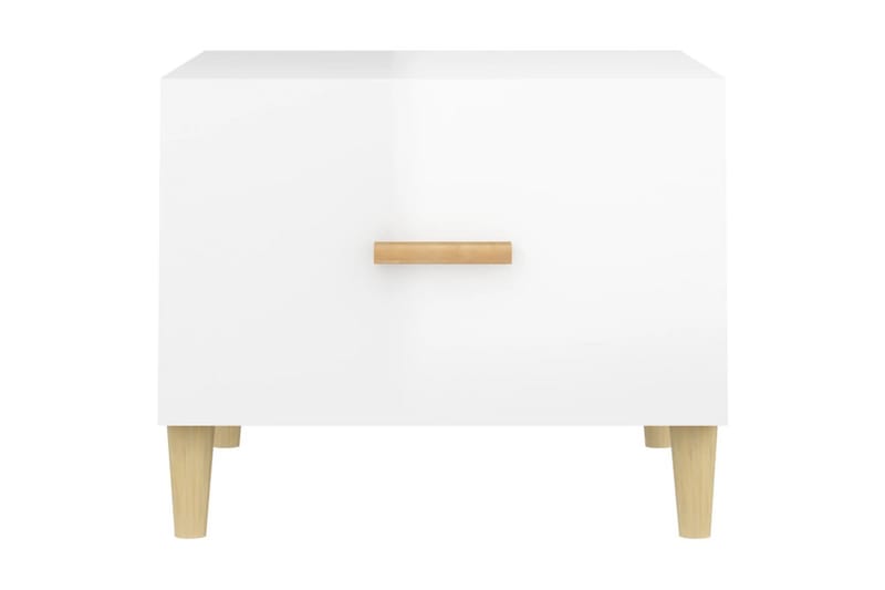 beBasic sofaborde 2 stk. 50x50x40 cm konstrueret træ hvid højglans - Hvid - Møbler - Borde - Aflastningsbord - Lampebord
