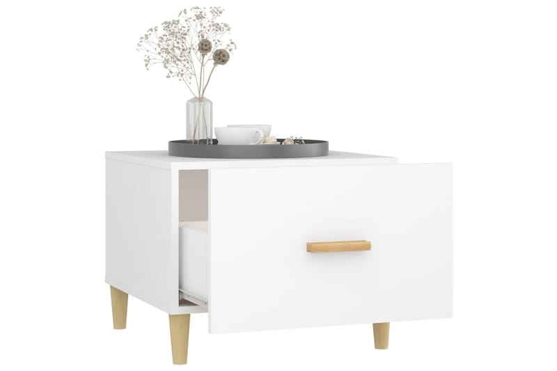 beBasic sofaborde 2 stk. 50x50x40 cm konstrueret træ hvid - Hvid - Møbler - Borde - Aflastningsbord - Lampebord