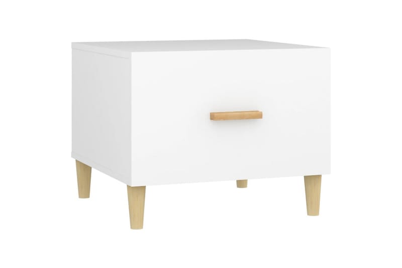 beBasic sofaborde 2 stk. 50x50x40 cm konstrueret træ hvid - Hvid - Møbler - Borde - Aflastningsbord - Lampebord