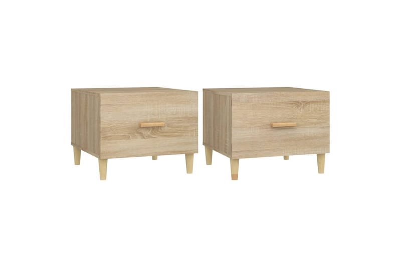 beBasic sofaborde 2 stk. 50x50x40 cm konstrueret træ sonoma-eg - Brun - Møbler - Borde - Aflastningsbord - Lampebord
