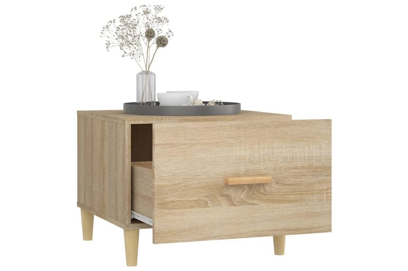 beBasic sofaborde 2 stk. 50x50x40 cm konstrueret træ sonoma-eg - Brun - Møbler - Borde - Aflastningsbord - Lampebord
