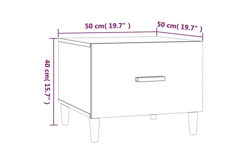 beBasic sofaborde 2 stk. 50x50x40 cm konstrueret træ sort - Sort - Lampebord - Bakkebord & små borde