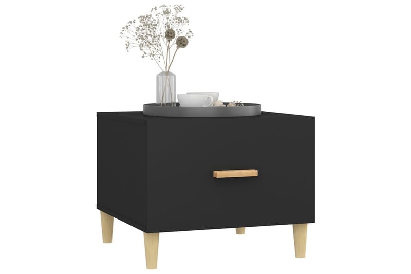 beBasic sofaborde 2 stk. 50x50x40 cm konstrueret træ sort - Sort - Møbler - Borde - Aflastningsbord - Lampebord