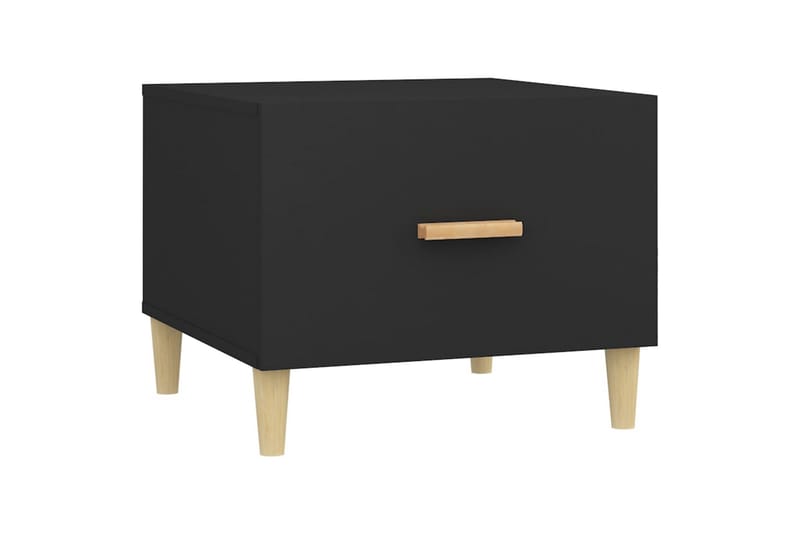 beBasic sofaborde 2 stk. 50x50x40 cm konstrueret træ sort - Sort - Møbler - Borde - Aflastningsbord - Lampebord