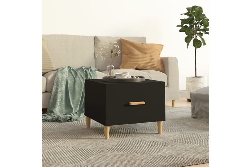 beBasic sofaborde 2 stk. 50x50x40 cm konstrueret træ sort - Sort - Lampebord - Bakkebord & små borde