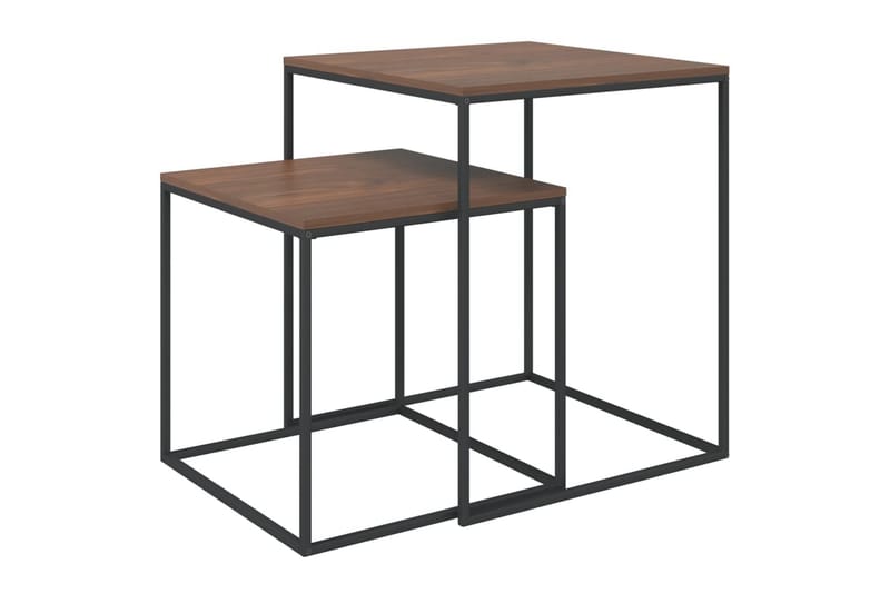 beBasic sofaborde 2 stk. konstrueret træ og metal - Sort - Møbler - Borde - Aflastningsbord - Lampebord