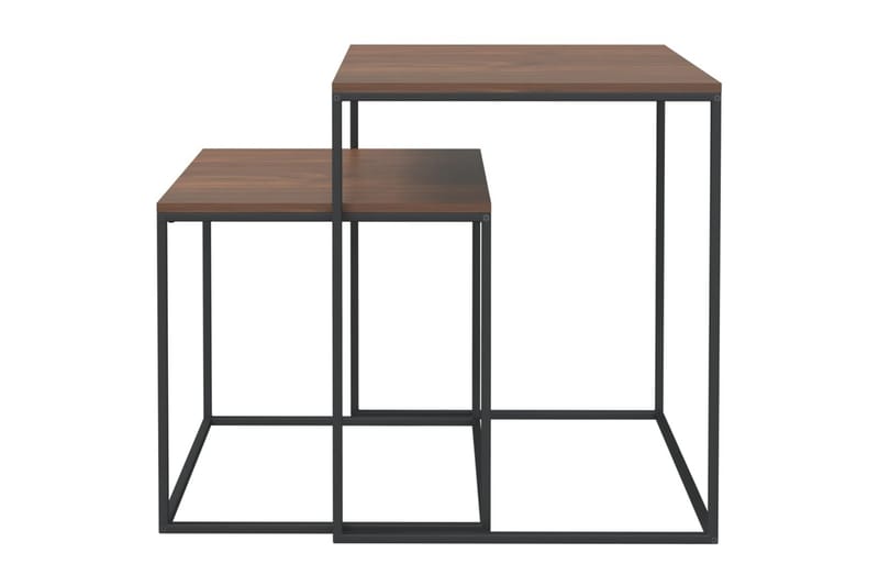 beBasic sofaborde 2 stk. konstrueret træ og metal - Sort - Møbler - Borde - Aflastningsbord - Lampebord