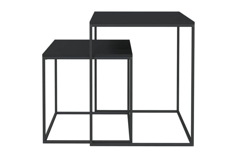 beBasic sofaborde 2 stk. konstrueret træ og metal - Sort - Møbler - Borde - Aflastningsbord - Lampebord