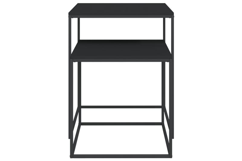 beBasic sofaborde 2 stk. konstrueret træ og metal - Sort - Møbler - Borde - Aflastningsbord - Lampebord