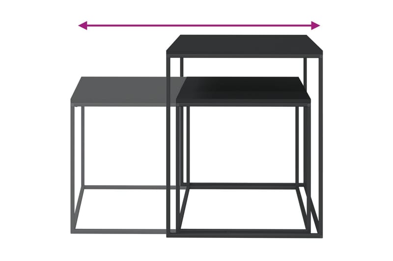 beBasic sofaborde 2 stk. konstrueret træ og metal - Sort - Lampebord - Bakkebord & små borde