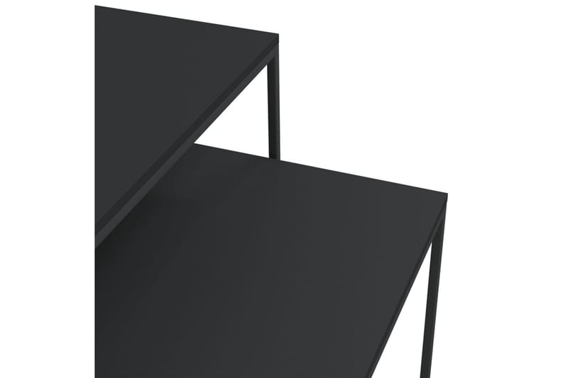 beBasic sofaborde 2 stk. konstrueret træ og metal - Sort - Møbler - Borde - Aflastningsbord - Lampebord