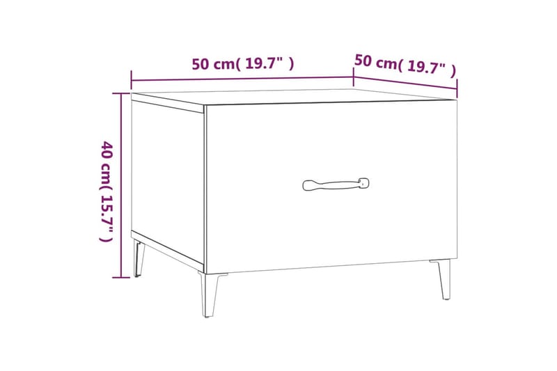 beBasic sofaborde med metalben 2 stk. 50x50x40 cm grå sonoma-eg - GrÃ¥ - Lampebord - Bakkebord & små borde