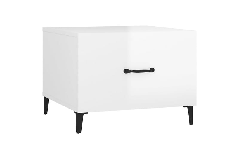 beBasic sofaborde med metalben 2 stk. 50x50x40 cm hvid højglans - Hvid - Møbler - Borde - Aflastningsbord - Lampebord